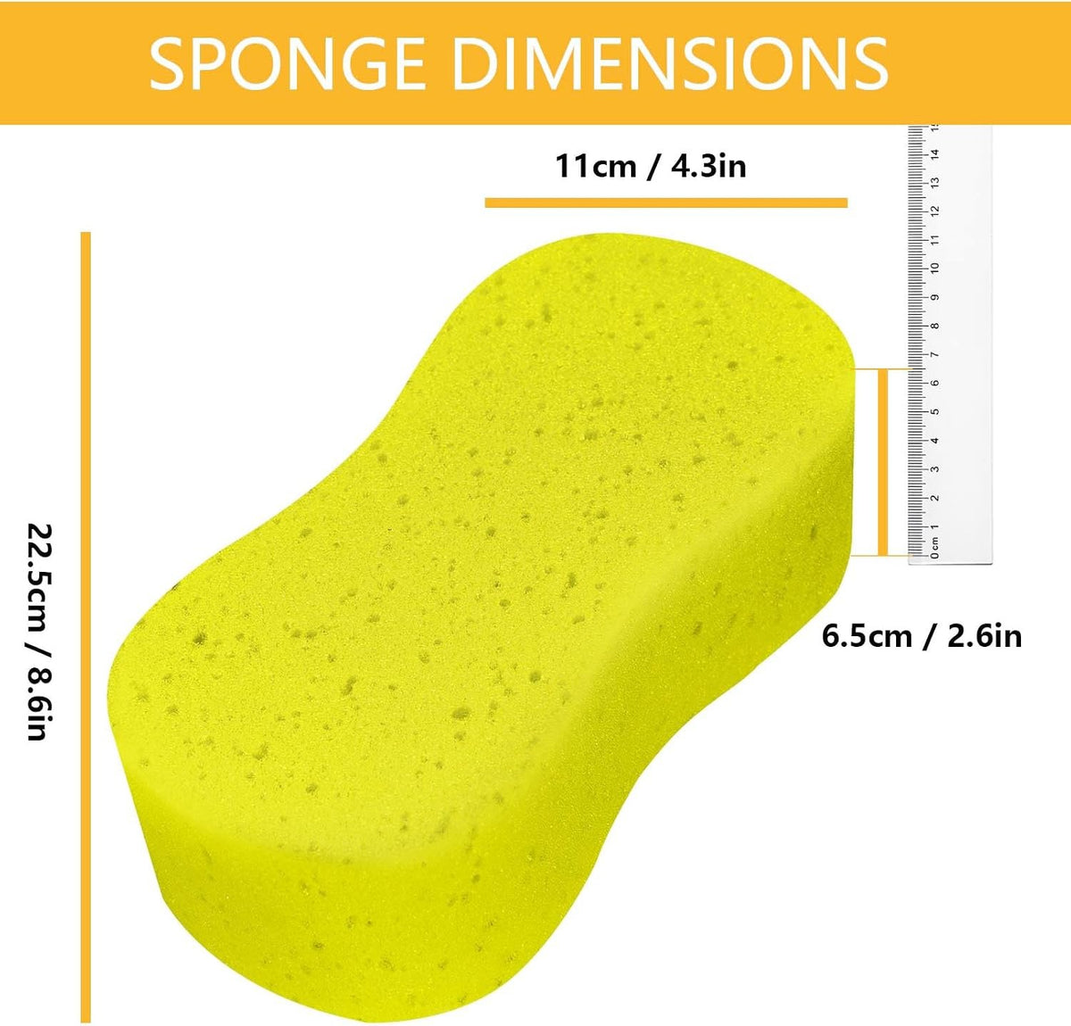 2-Pack Jumbo Car Wash Sponges – Scratch-Free High Density Cleaning Sponges for Car Exterior, Wheels, Glass & Bodywork
