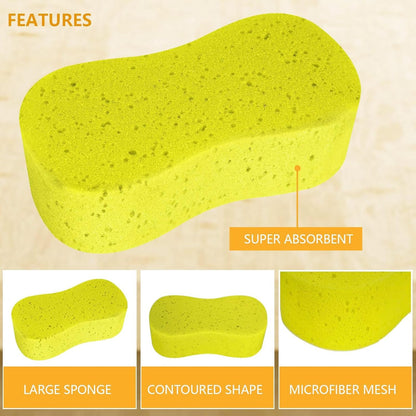 2-Pack Jumbo Car Wash Sponges – Scratch-Free High Density Cleaning Sponges for Car Exterior, Wheels, Glass & Bodywork