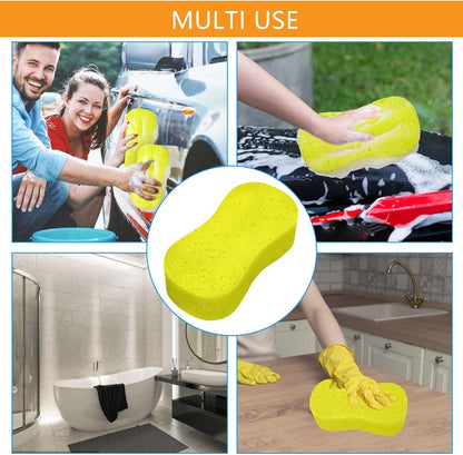 2-Pack Jumbo Car Wash Sponges – Scratch-Free High Density Cleaning Sponges for Car Exterior, Wheels, Glass & Bodywork