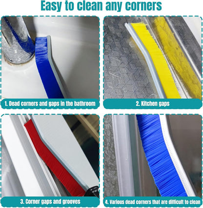 3-Piece Hard Bristle Crevice Cleaning Brush Set – 15° Angled Gap & Tile Grout Cleaner for Window Tracks, Sink & Bathroom