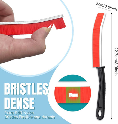 3-Piece Hard Bristle Crevice Cleaning Brush Set – 15° Angled Gap & Tile Grout Cleaner for Window Tracks, Sink & Bathroom