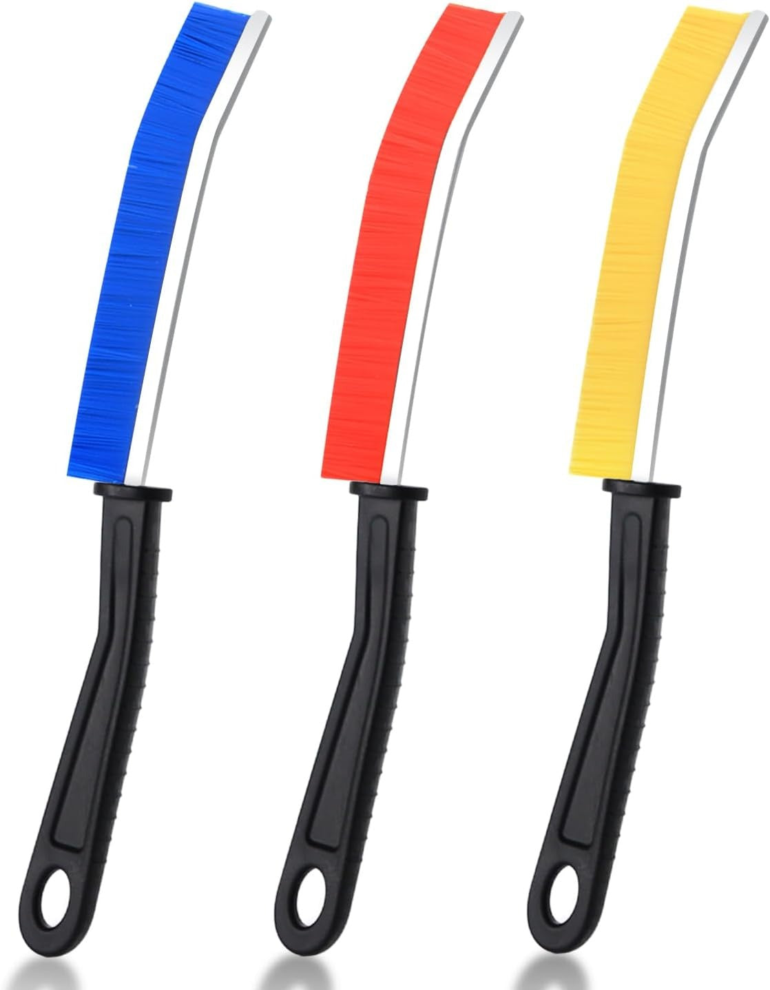 3-Piece Hard Bristle Crevice Cleaning Brush Set – 15° Angled Gap & Tile Grout Cleaner for Window Tracks, Sink & Bathroom