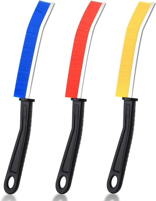 3-Piece Hard Bristle Crevice Cleaning Brush Set – 15° Angled Gap & Tile Grout Cleaner for Window Tracks, Sink & Bathroom